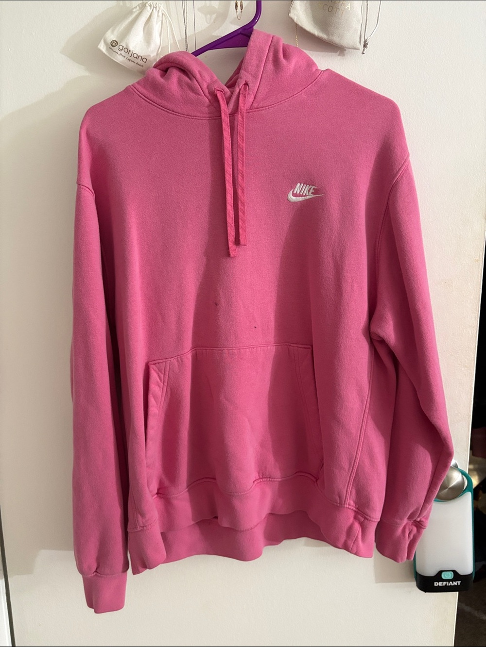Nike Hot Pink Hoodie with White Swoosh